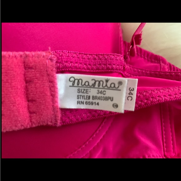 MaMia Women’s Padded Pushup Underwire Dark Pink Bra NWOT Size 34C - Picture 4 of 5